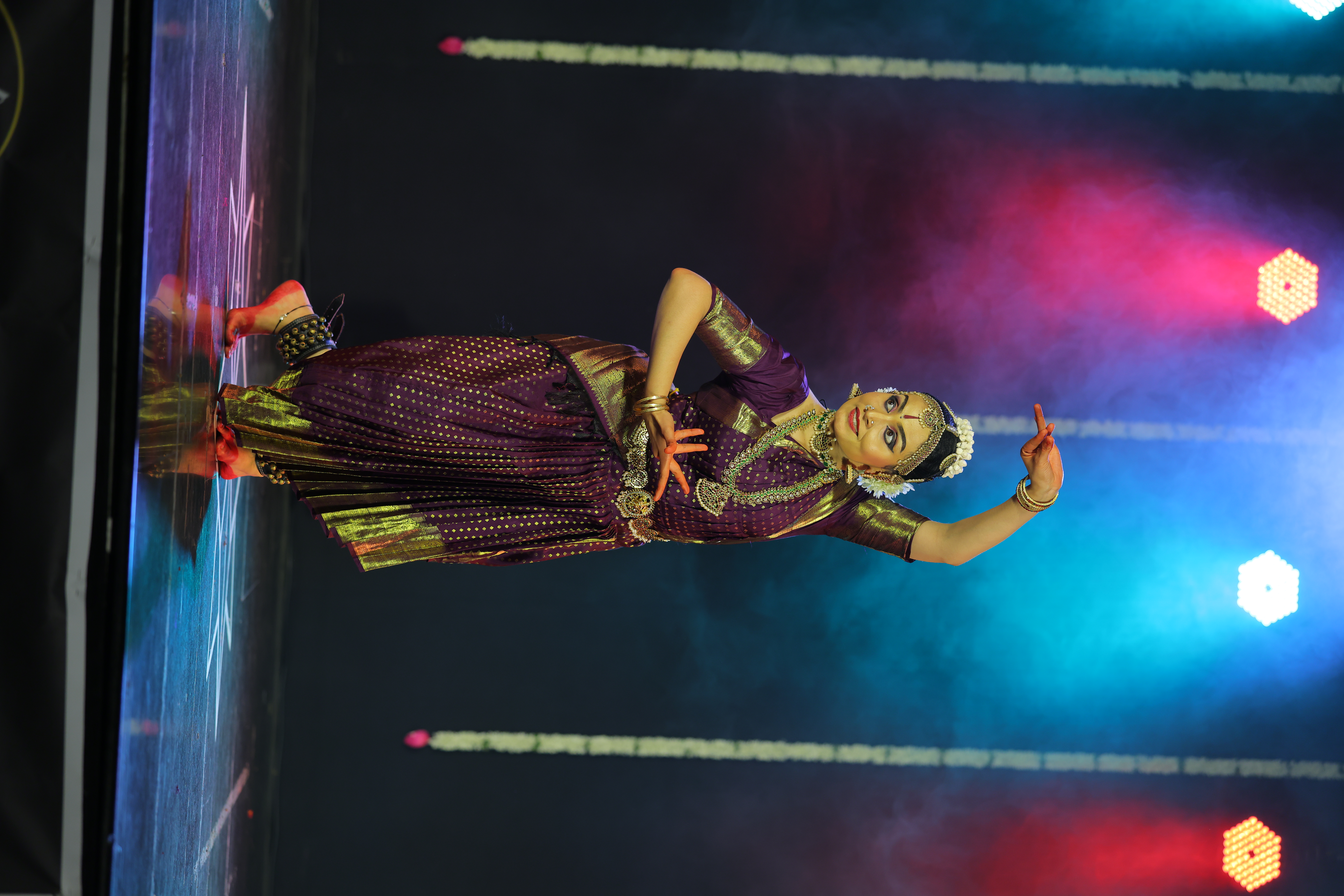 Sherin Jose in an arangetram stage performance