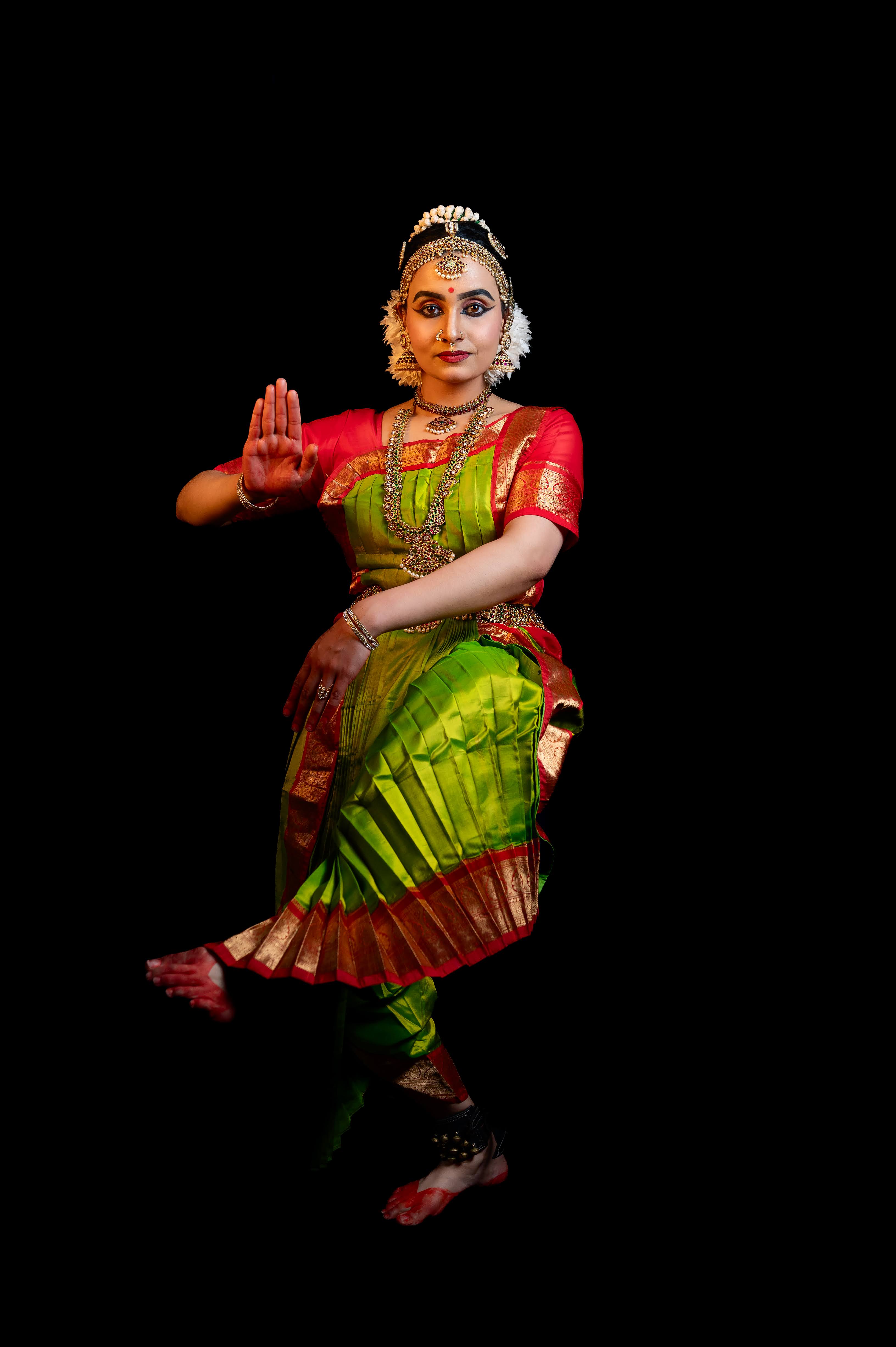 Sherin Jose in a grounded seated mudra pose